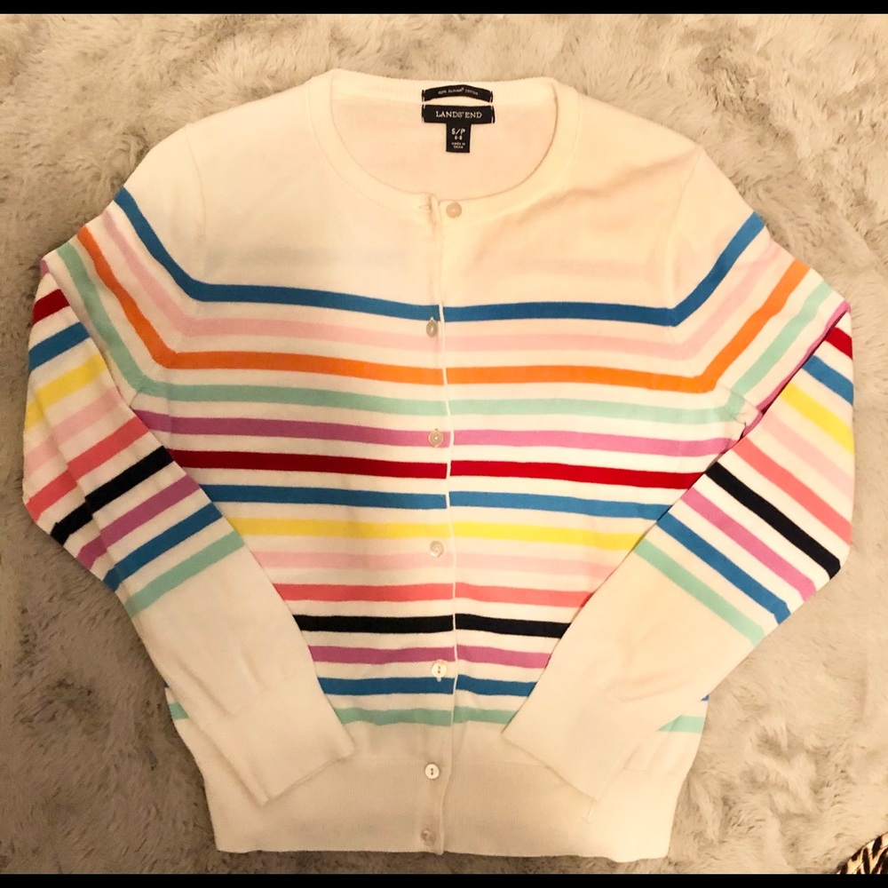 Lands End button up sweater NWOT